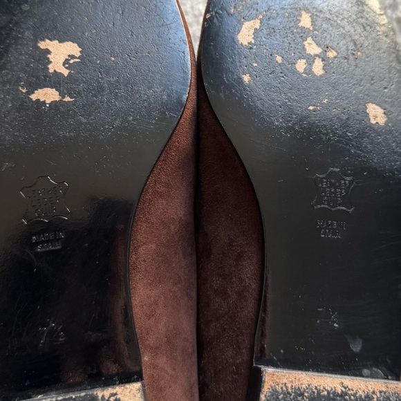 Charles Jourdan chocolate brown loafers suede leather slip on 7.5 - Picture 11 of 12